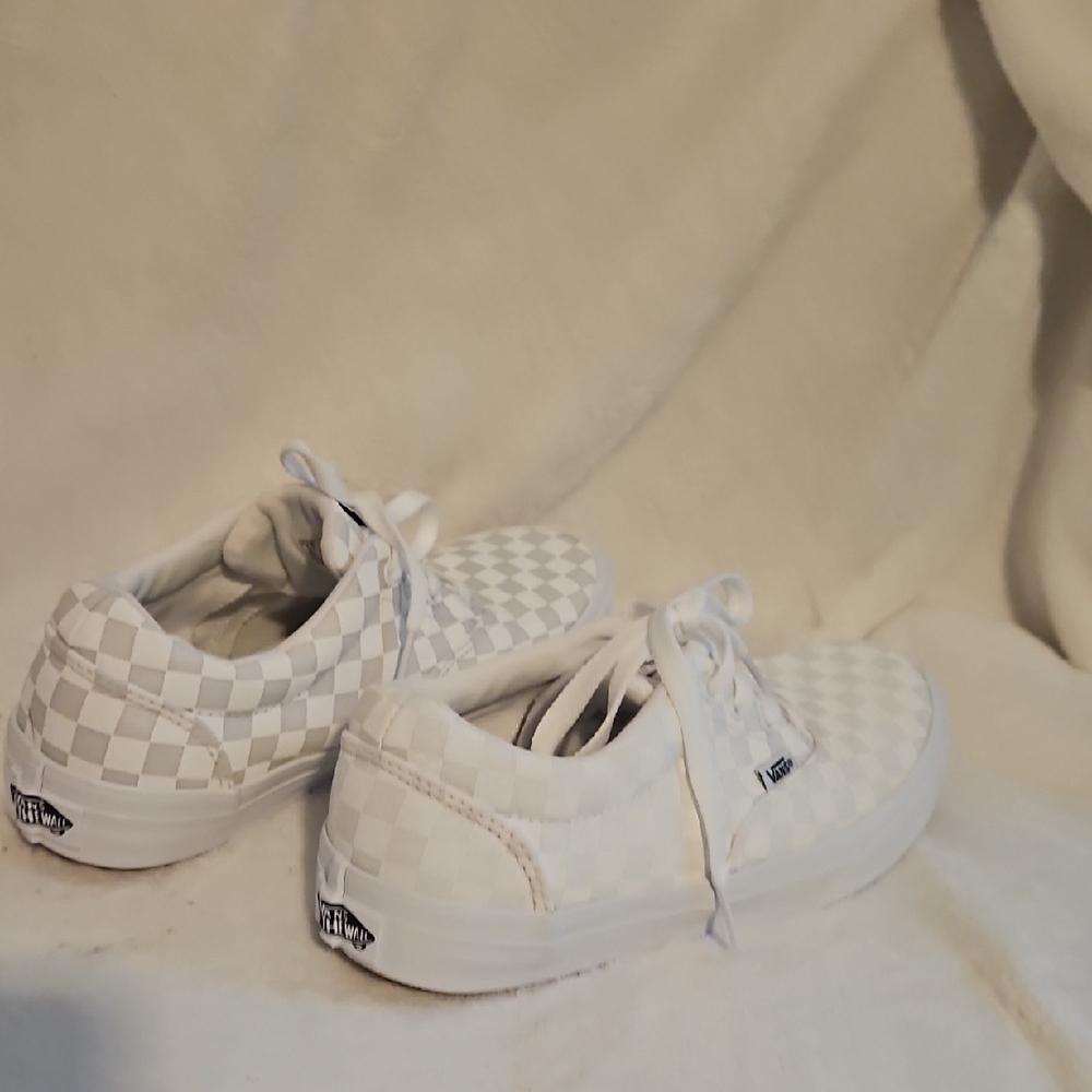 Vans White Checkered Sneakers